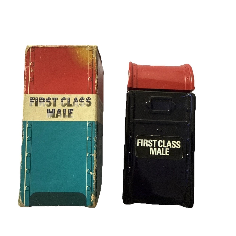 Vintage Avon First Class Male Mailbox Bottle 4oz Glass Container With Box‎ 1970s